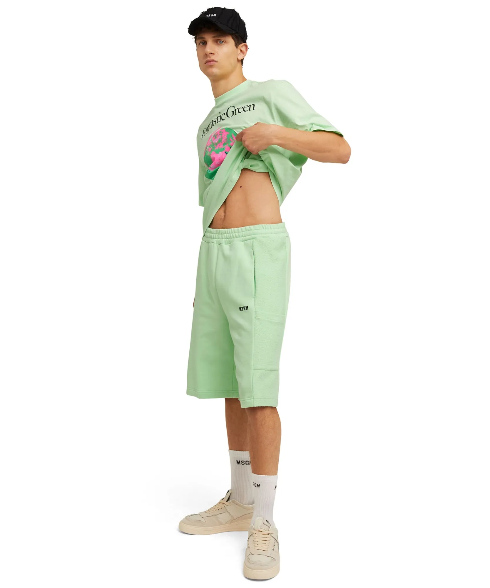 Bermuda In Cotone Organico Della Capsule Fantastic Green^MSGM Hot
