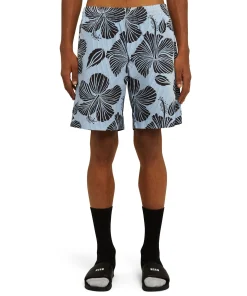 Bermuda In Cotone Popeline Bacchettato Con Stampa "Hibiscus"^MSGM Outlet