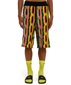 Bermuda In Maglia Di Cotone Con Rouches Multicolor^MSGM Discount