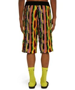 Bermuda In Maglia Di Cotone Con Rouches Multicolor^MSGM Discount