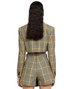 Blazer Crop In Pop Prince Of Wales^MSGM Clearance