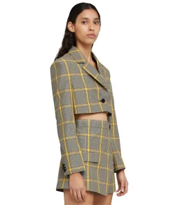 Blazer Crop In Pop Prince Of Wales^MSGM Clearance
