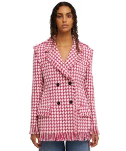 Blazer Doppiopetto Con Collo A Rever In Pied De Poule^MSGM New