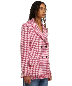 Blazer Doppiopetto Con Collo A Rever In Pied De Poule^MSGM New