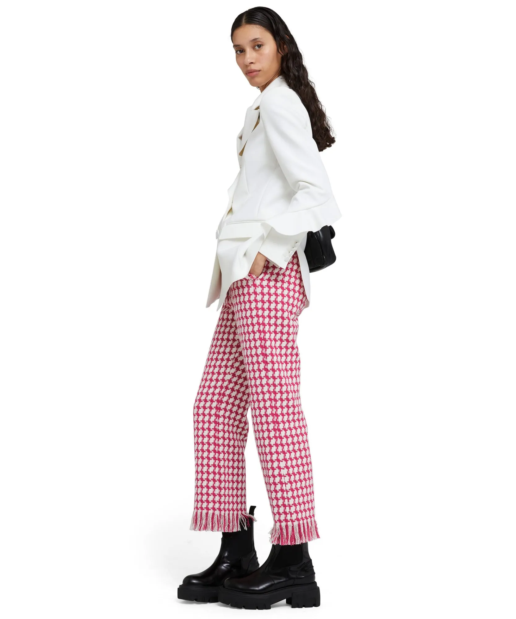Blazer Doppiopetto In Double Crepe Cady Con Rouches Applicate^MSGM Best Sale
