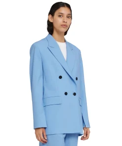 Blazer Doppiopetto In Fresco Lana Con Maniche Apribili^MSGM Cheap