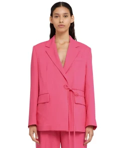 Blazer In Viscosa Grezza Con Design A Portafoglio^MSGM Online