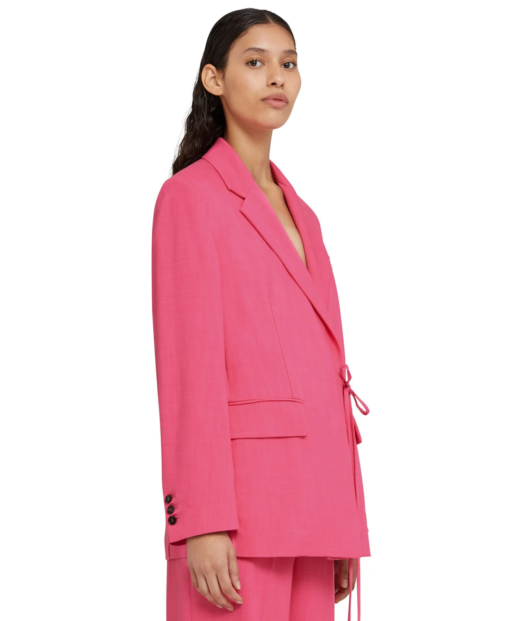 Blazer In Viscosa Grezza Con Design A Portafoglio^MSGM Online