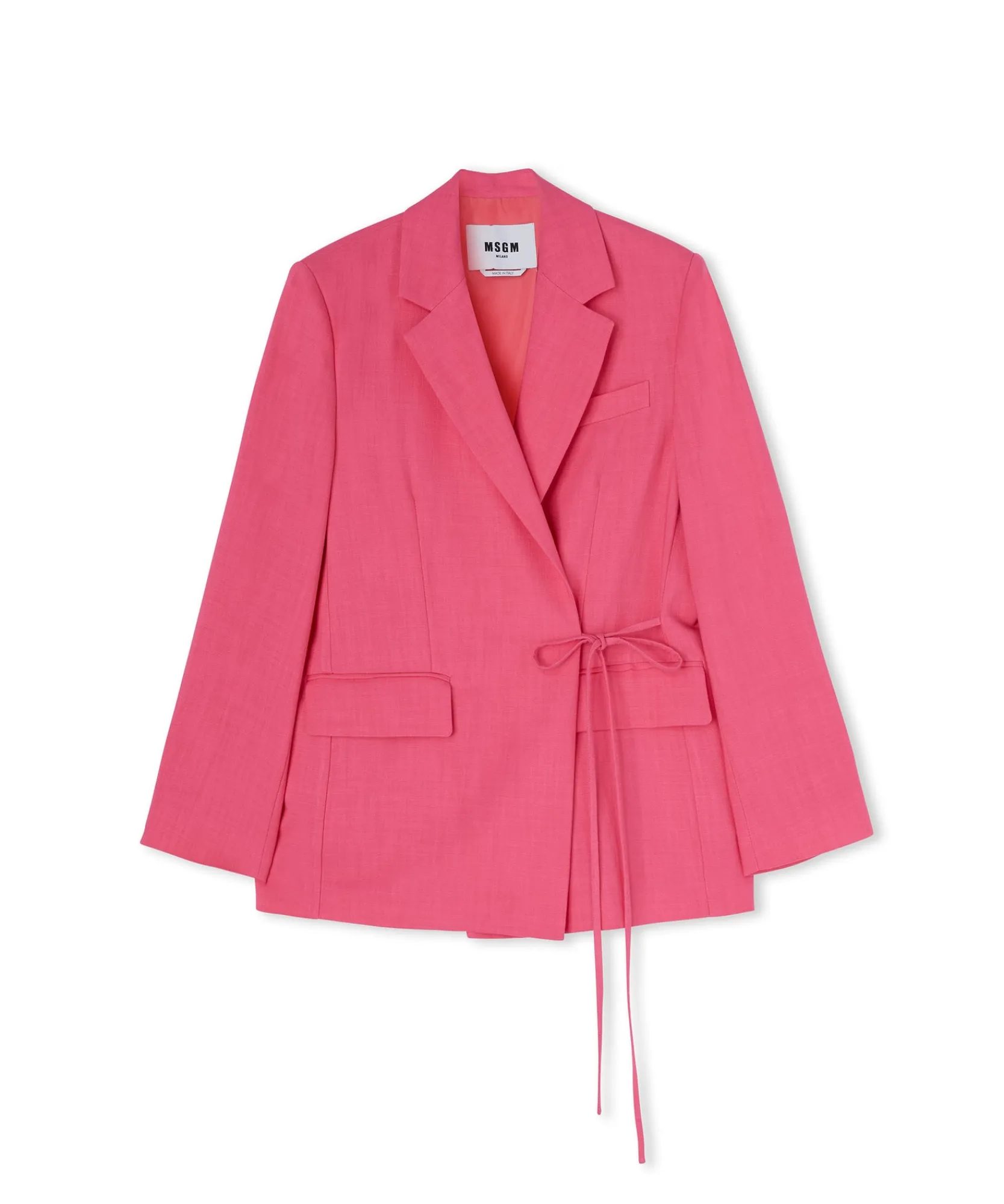 Blazer In Viscosa Grezza Con Design A Portafoglio^MSGM Discount