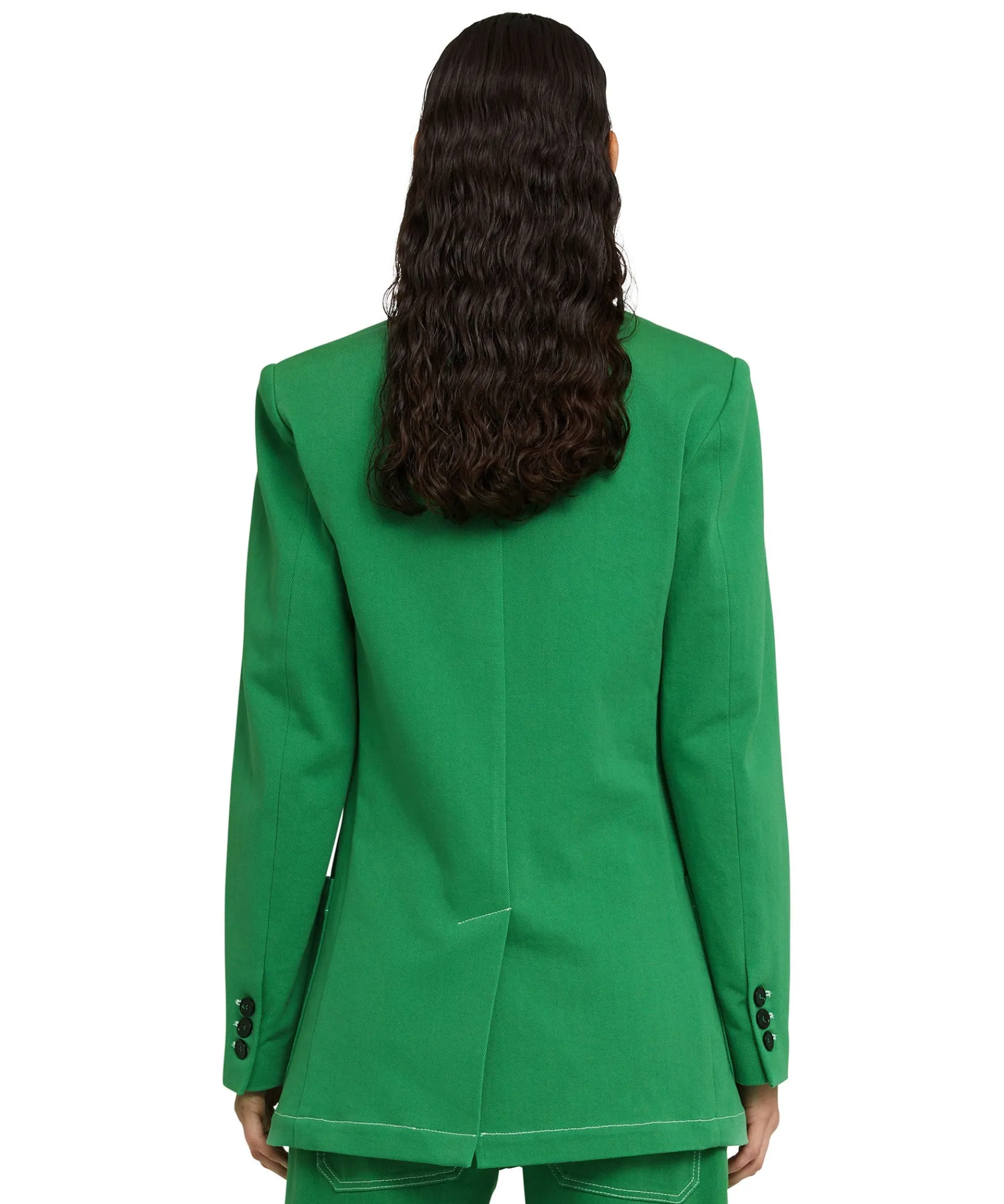 Blazer Monopetto In Denim Con Cuciture A Contrasto^MSGM Discount