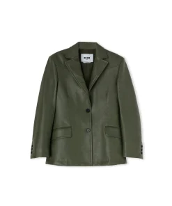 Blazer Monopetto In Eco-Pelle^MSGM Fashion