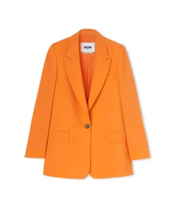 Blazer Monopetto In Fresco Lana^MSGM Store