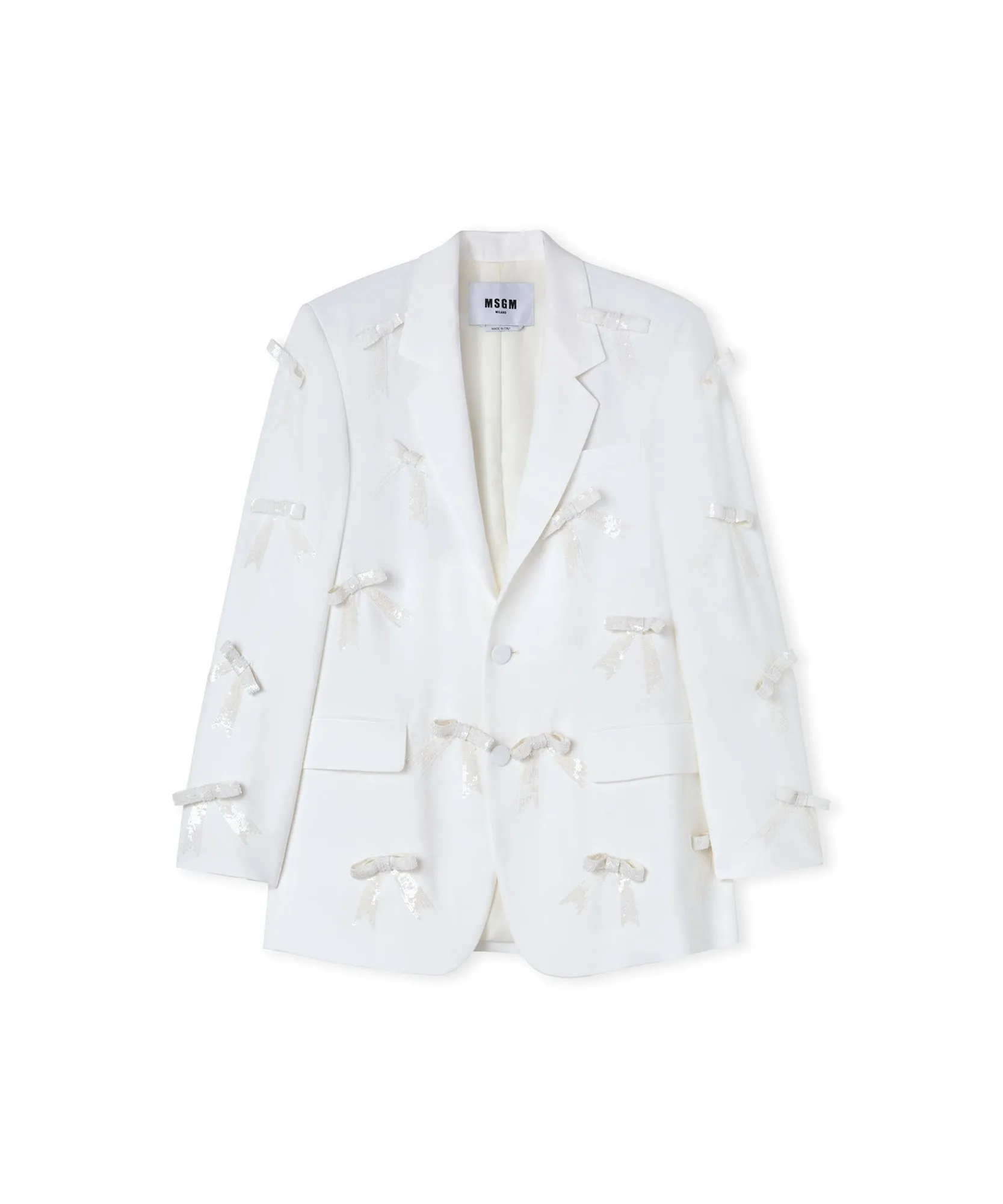 Blazer Monopetto In Viscosa Con Fiocchi Applicati^MSGM Hot