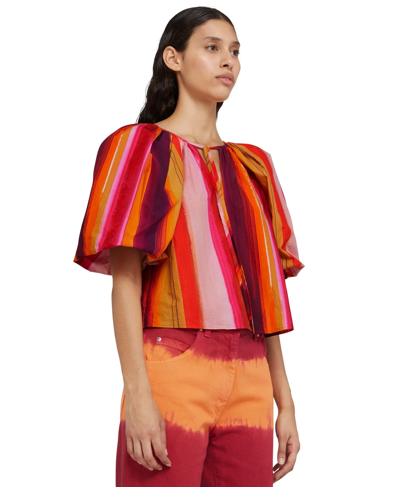 Blusa In Cotone Con Fantasia "Brushed Stripes"^MSGM Fashion
