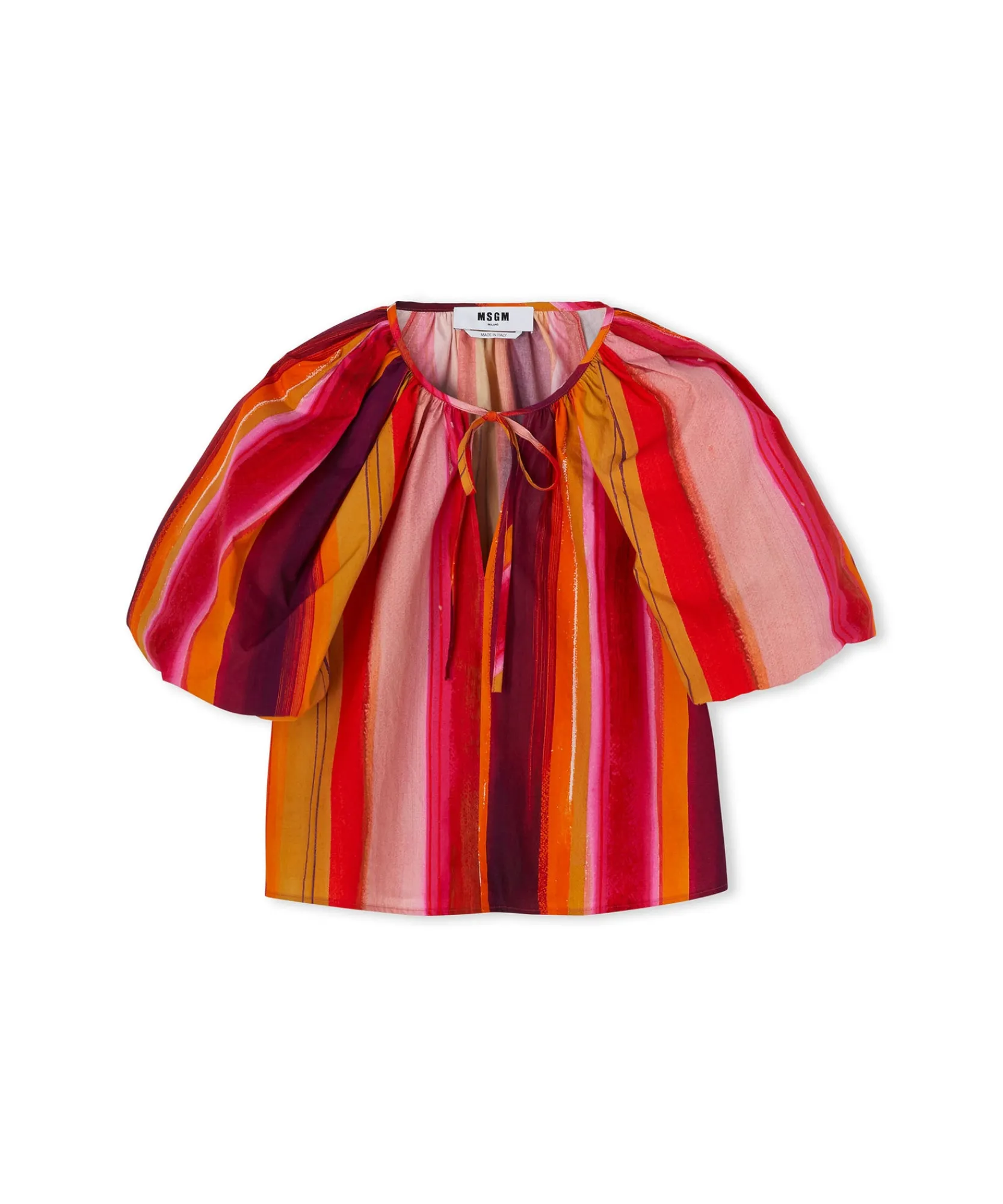 Blusa In Cotone Con Fantasia "Brushed Stripes"^MSGM Best Sale