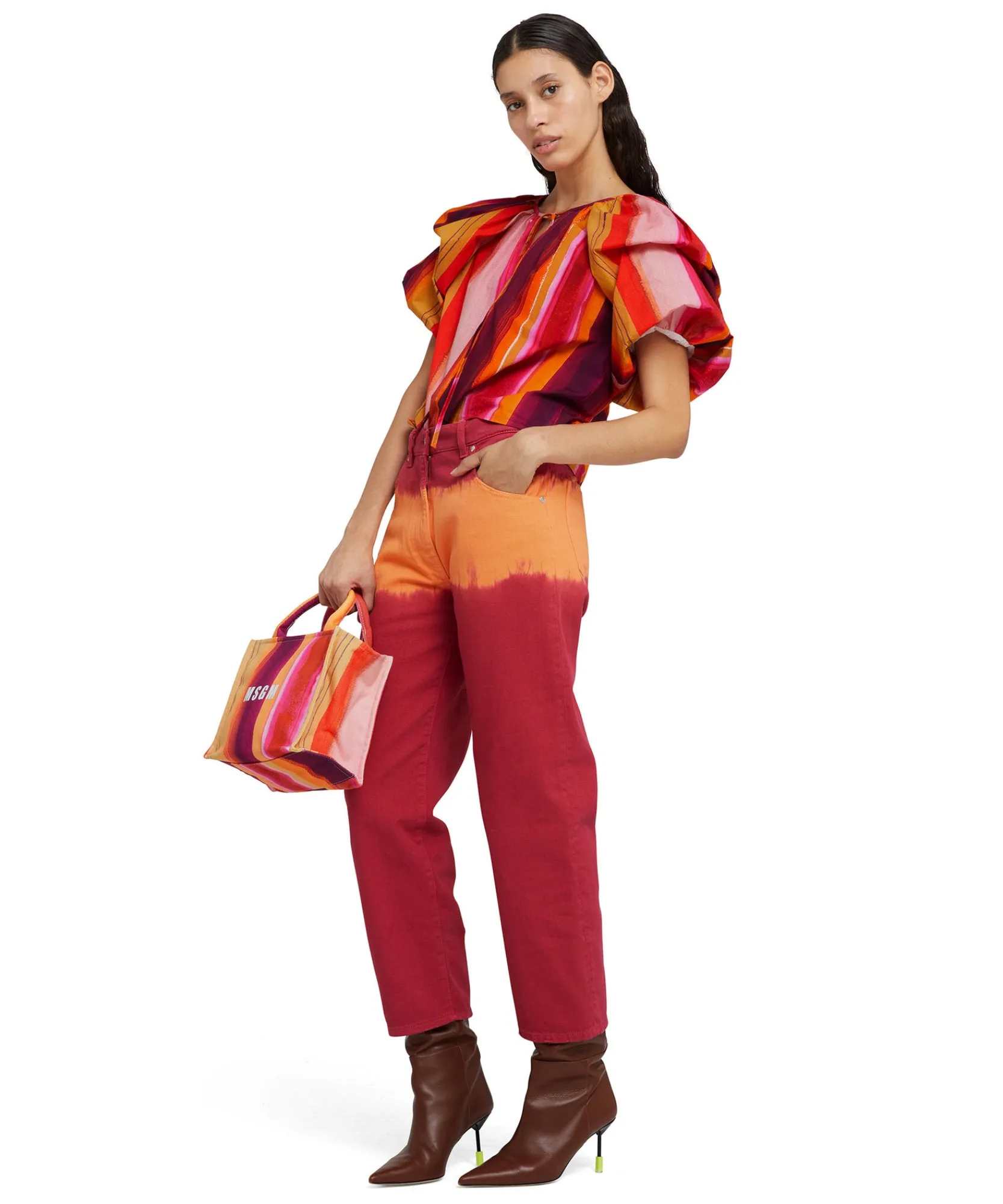 Blusa In Cotone Con Fantasia "Brushed Stripes"^MSGM Best Sale