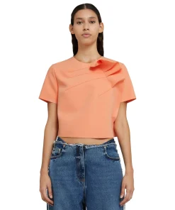Blusa In Double Crepe Cady Con Rouches Applicate^MSGM Flash Sale