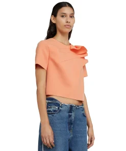 Blusa In Double Crepe Cady Con Rouches Applicate^MSGM Best Sale