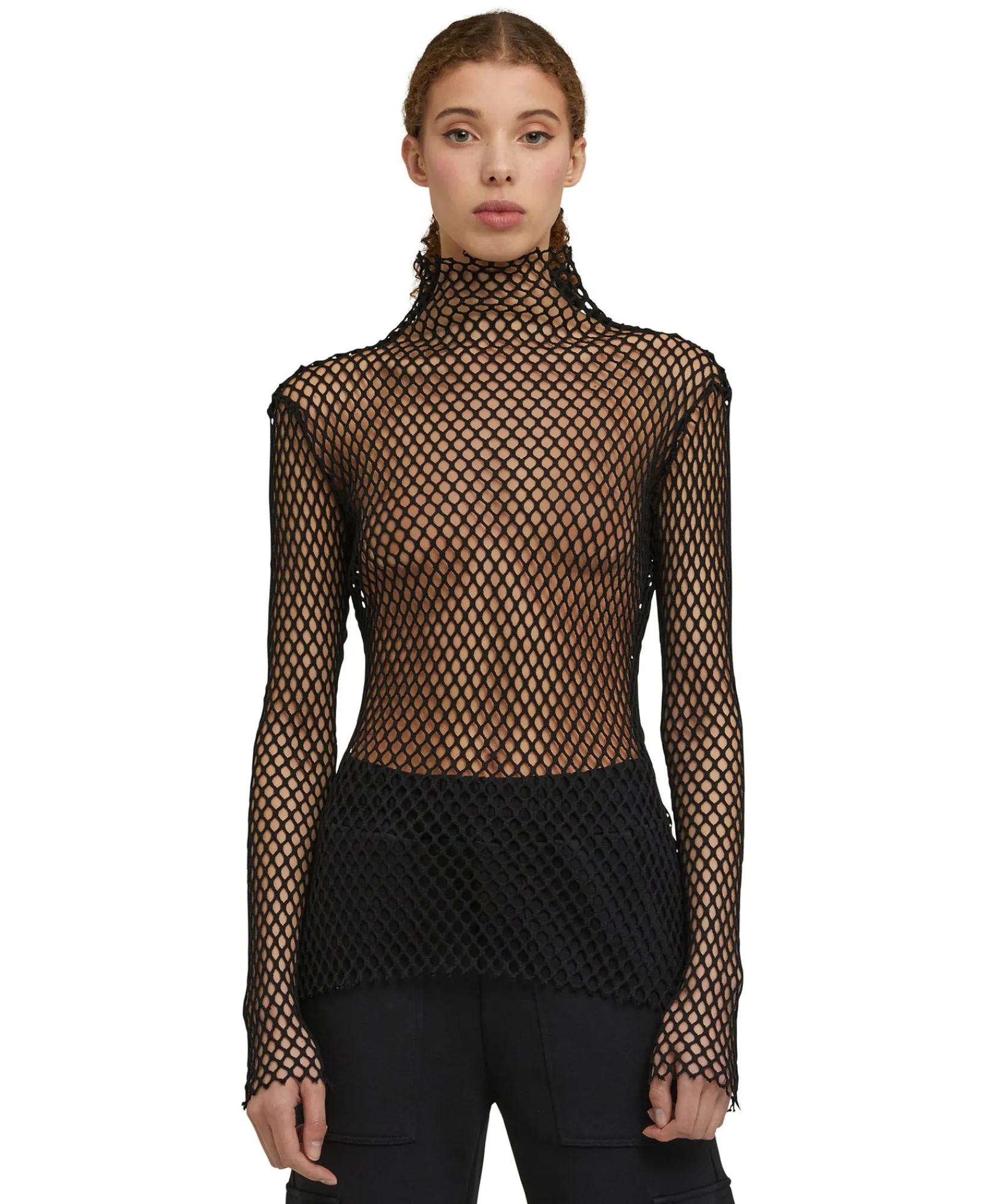 Blusa Turtle Neck A Rete In Cotone Tinta Unita^MSGM Cheap