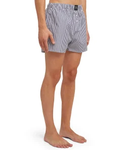 Boxer In Cotone Bacchettato Con Etichetta