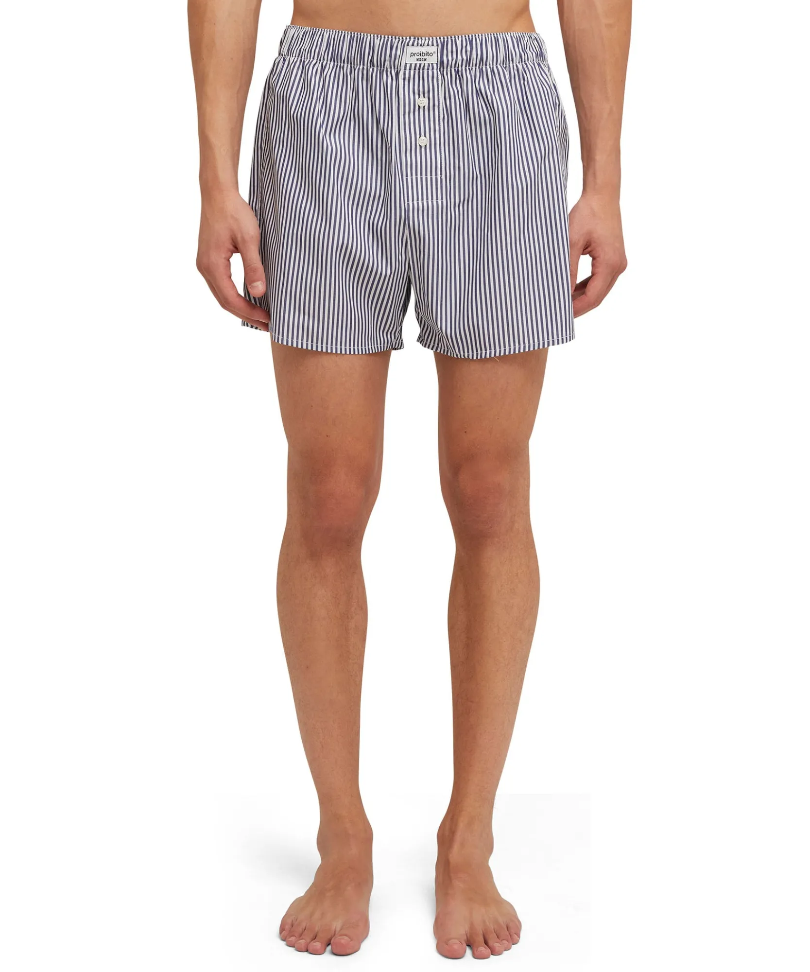 Boxer In Cotone Bacchettato Con Etichetta "Proibito"^MSGM Store