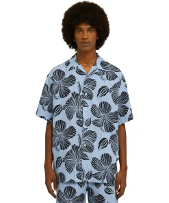 Camicia Bacchettata In Cotone Popeline Con Stampa "Hibiscus"^MSGM Cheap