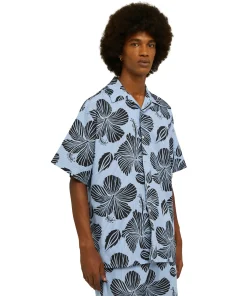 Camicia Bacchettata In Cotone Popeline Con Stampa 