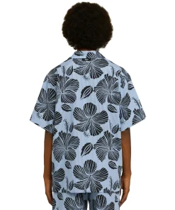 Camicia Bacchettata In Cotone Popeline Con Stampa 