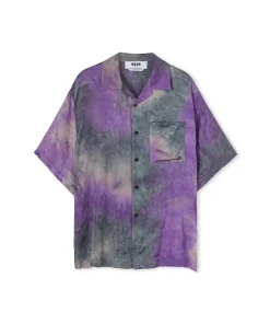 Camicia Fluida In Viscosa Tie Dye A Maniche Corte^MSGM Sale