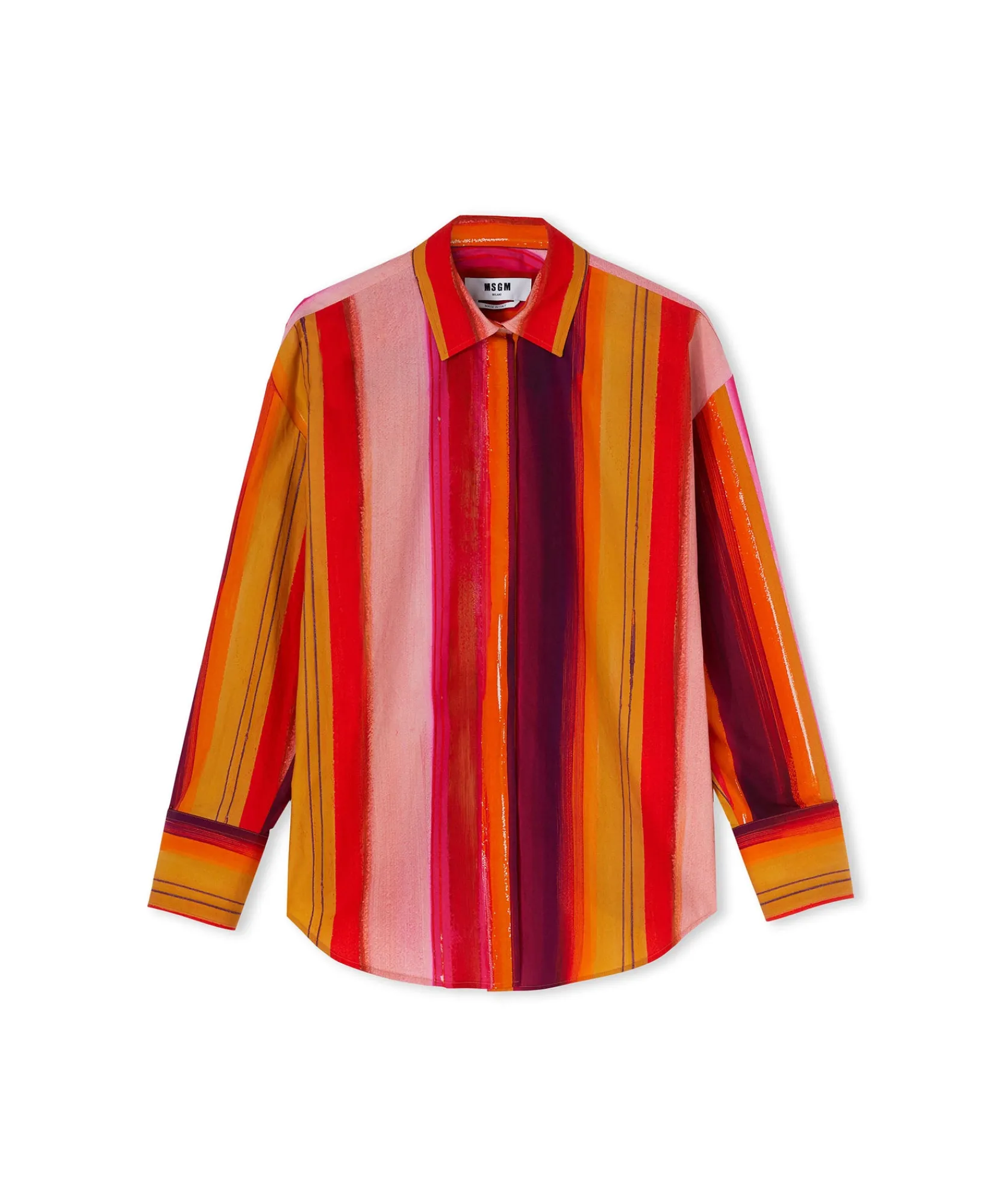Camicia In Cotone Con Fantasia "Brushed Stripes"^MSGM Store