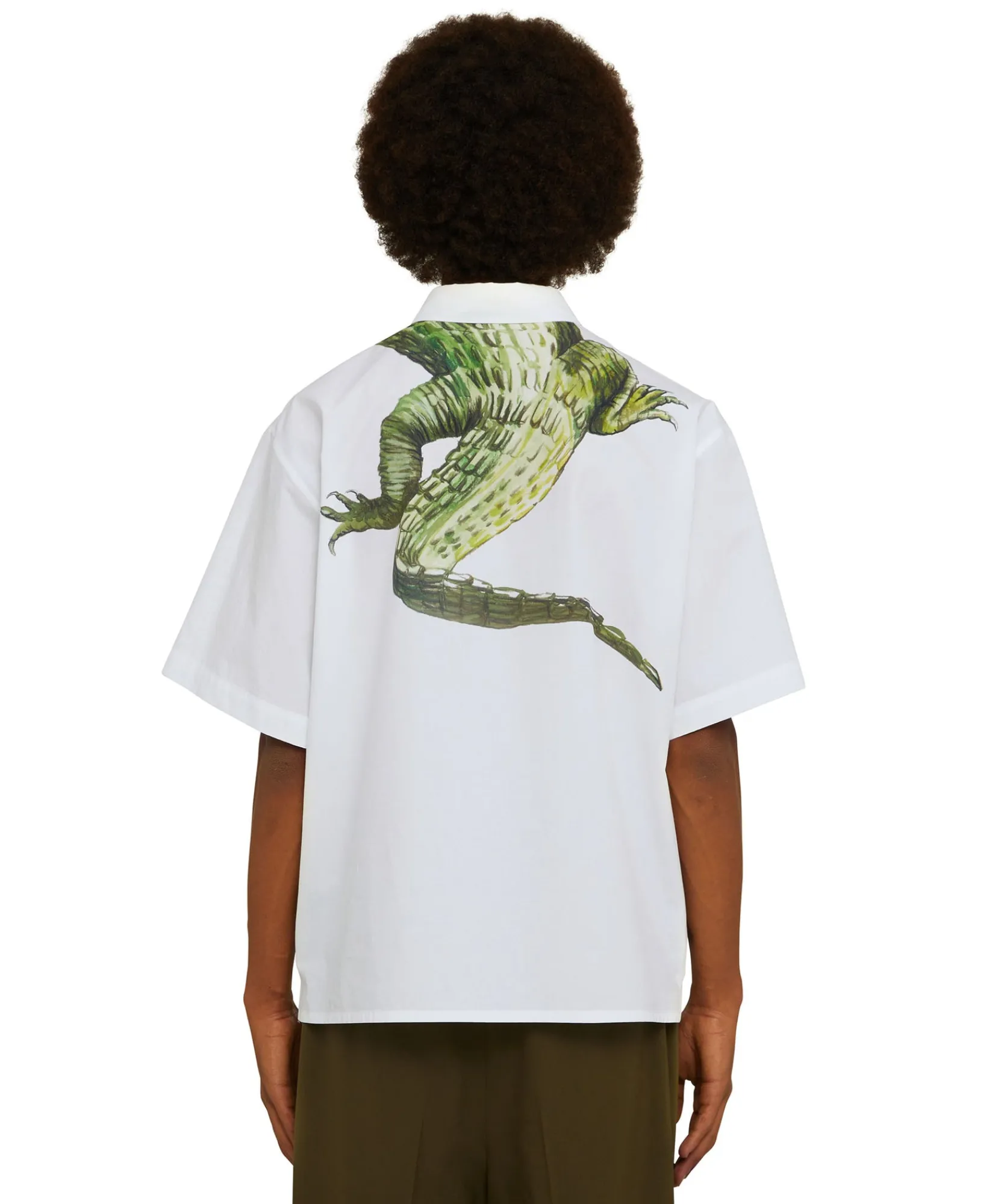 Camicia In Cotone Organico Popeline Con Stampa "Crocodile"^MSGM Shop