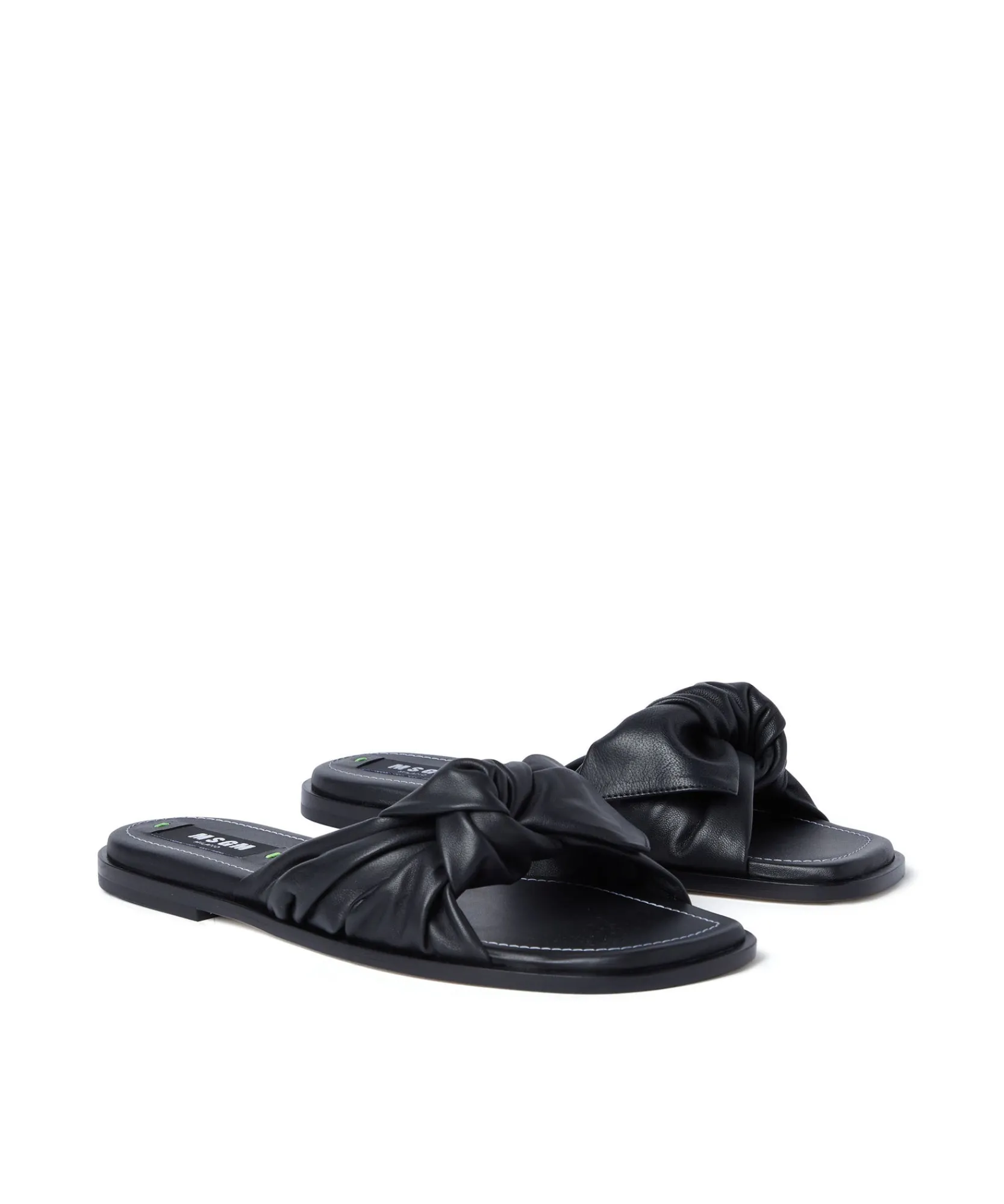 Ciabatta In Nappa Tinta Unita Con Fascia A Nodo^MSGM Outlet
