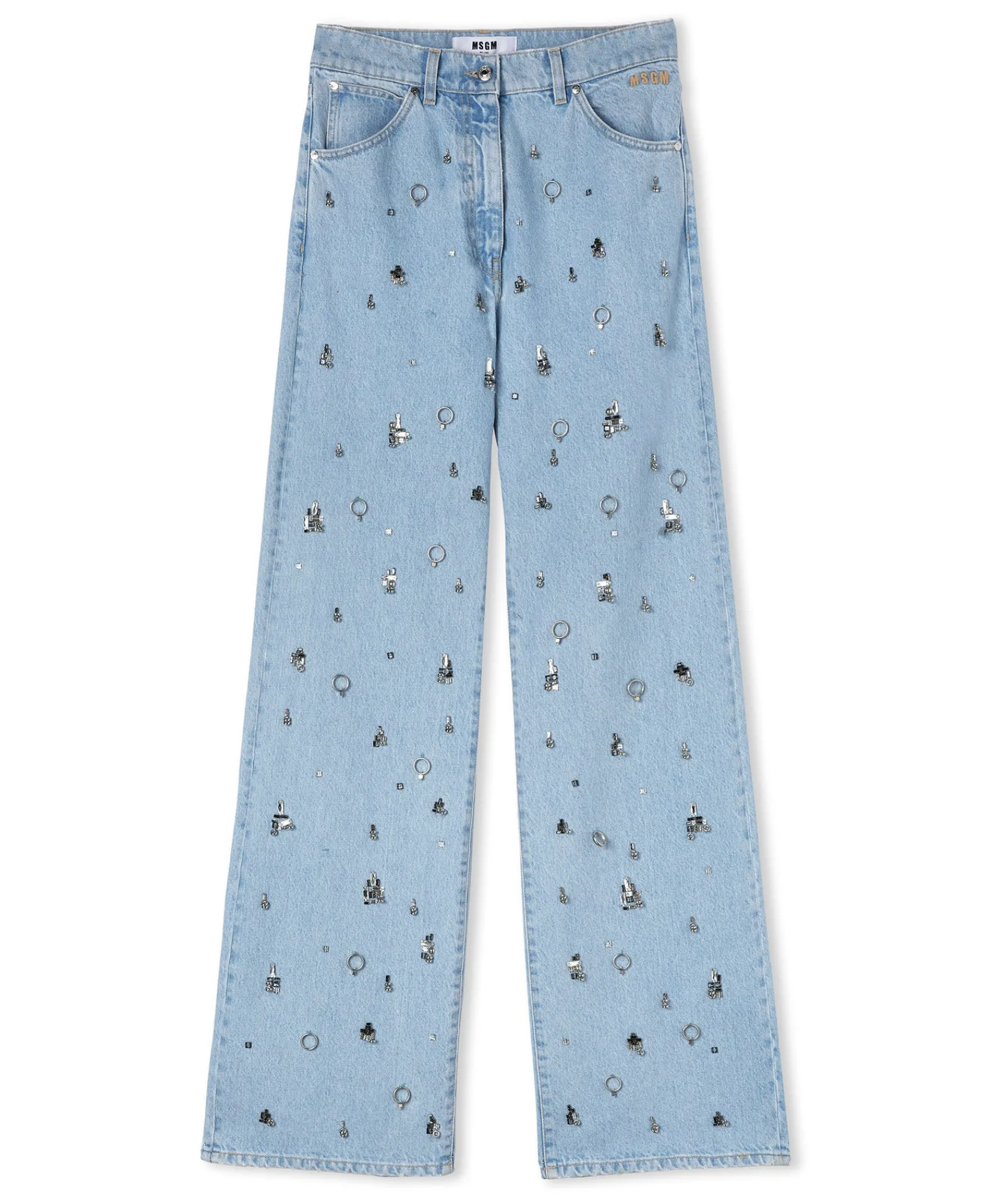 Denim Taglio Straight Con Dettagli Gioiello Applicati^MSGM Hot