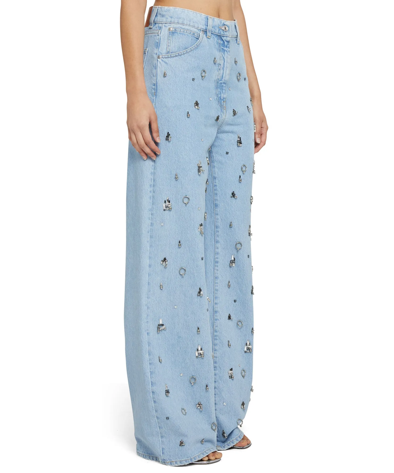 Denim Taglio Straight Con Dettagli Gioiello Applicati^MSGM Hot