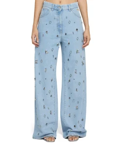 Denim Taglio Straight Con Dettagli Gioiello Applicati^MSGM Sale