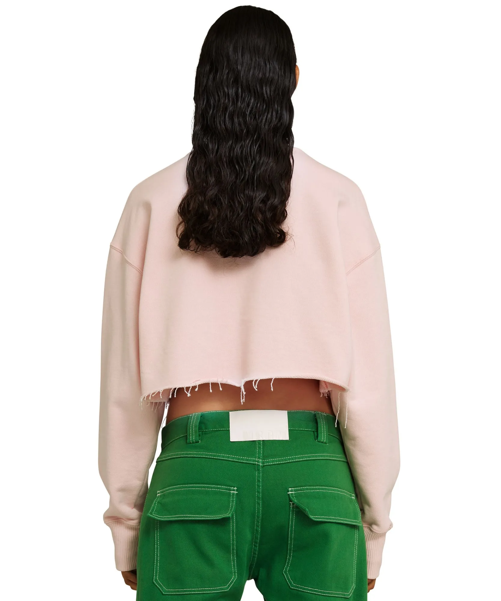 Felpa Crop Girocollo In Cotone Con Grafica "Cocktail Cat"^MSGM Fashion