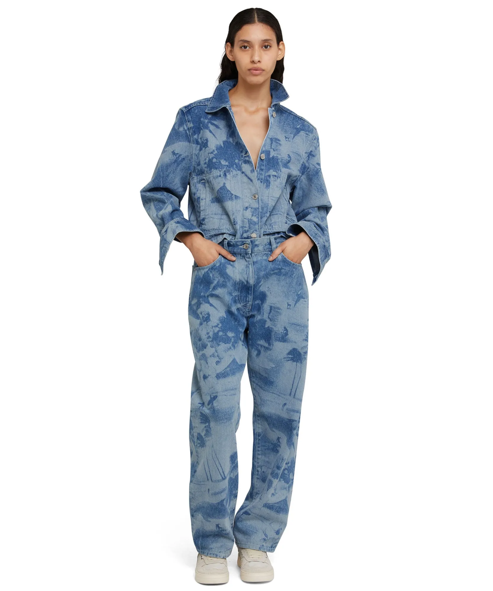 Giacca Crop In Denim Con Lavorazione "Surfer" A Laser^MSGM Clearance