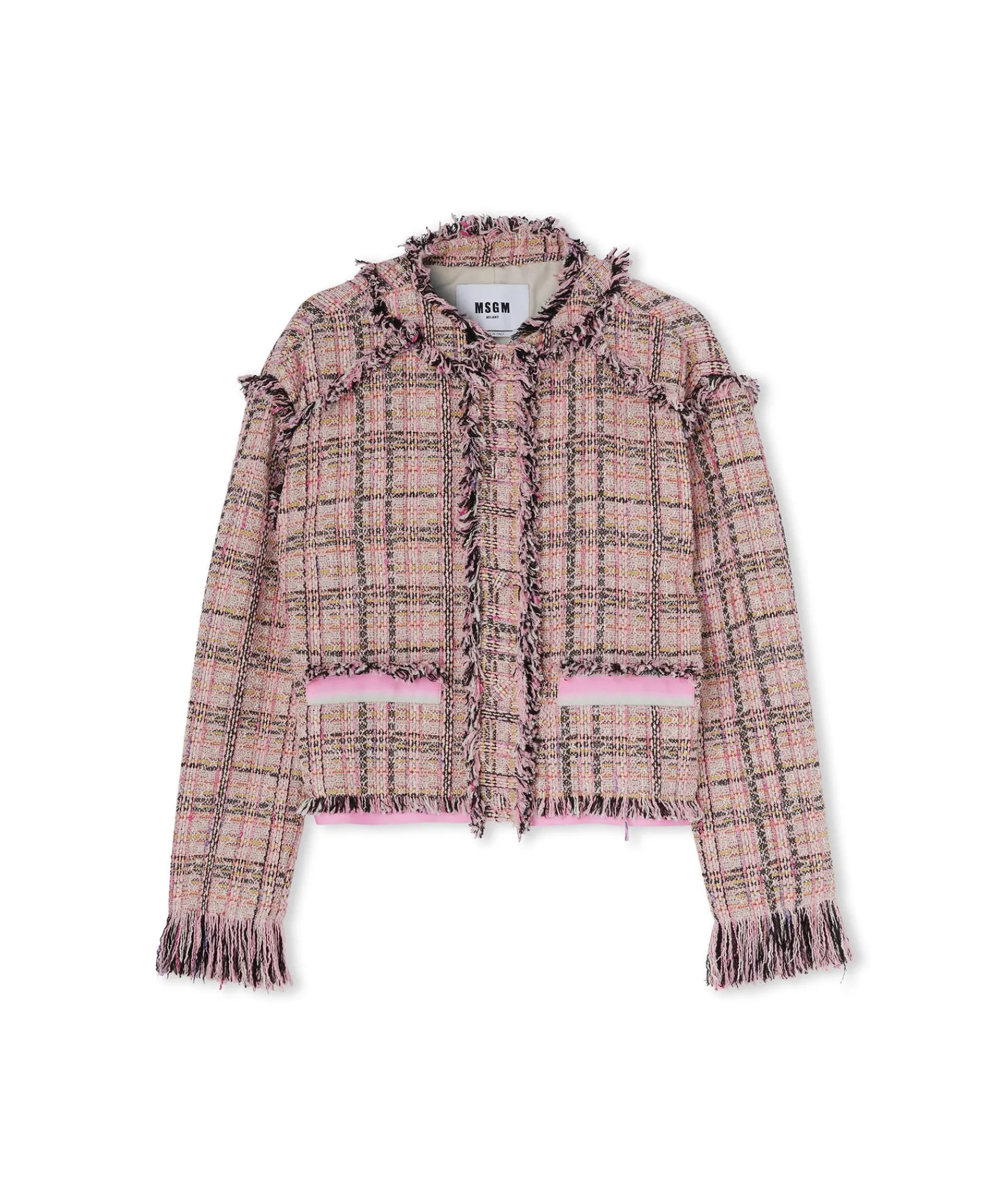 Giacca Crop In Tweed Con Collo Rotondo^MSGM Flash Sale