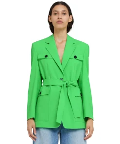 Giacca Sahariana In Fresco Lana^MSGM New