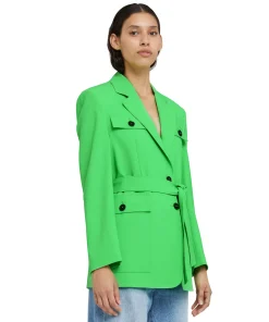 Giacca Sahariana In Fresco Lana^MSGM New