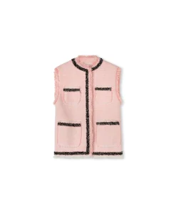 Gilet In Cotone Tweed Con Bordo Trimmed^MSGM Flash Sale