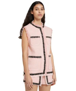 Gilet In Cotone Tweed Con Bordo Trimmed^MSGM Flash Sale