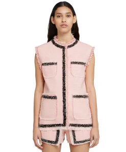 Gilet In Cotone Tweed Con Bordo Trimmed^MSGM Store