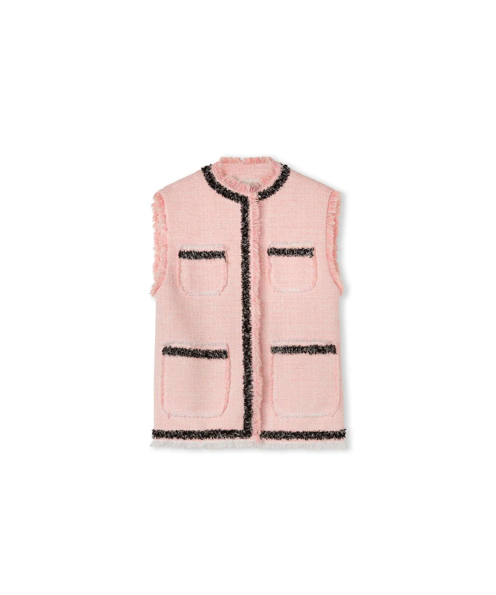 Gilet In Cotone Tweed Con Bordo Trimmed^MSGM Sale
