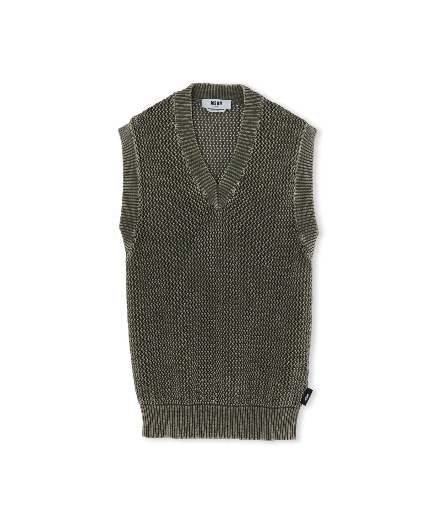 Giletin In Maglia Di Cotone Overdyed Con Lavorazione A Rete^MSGM Discount