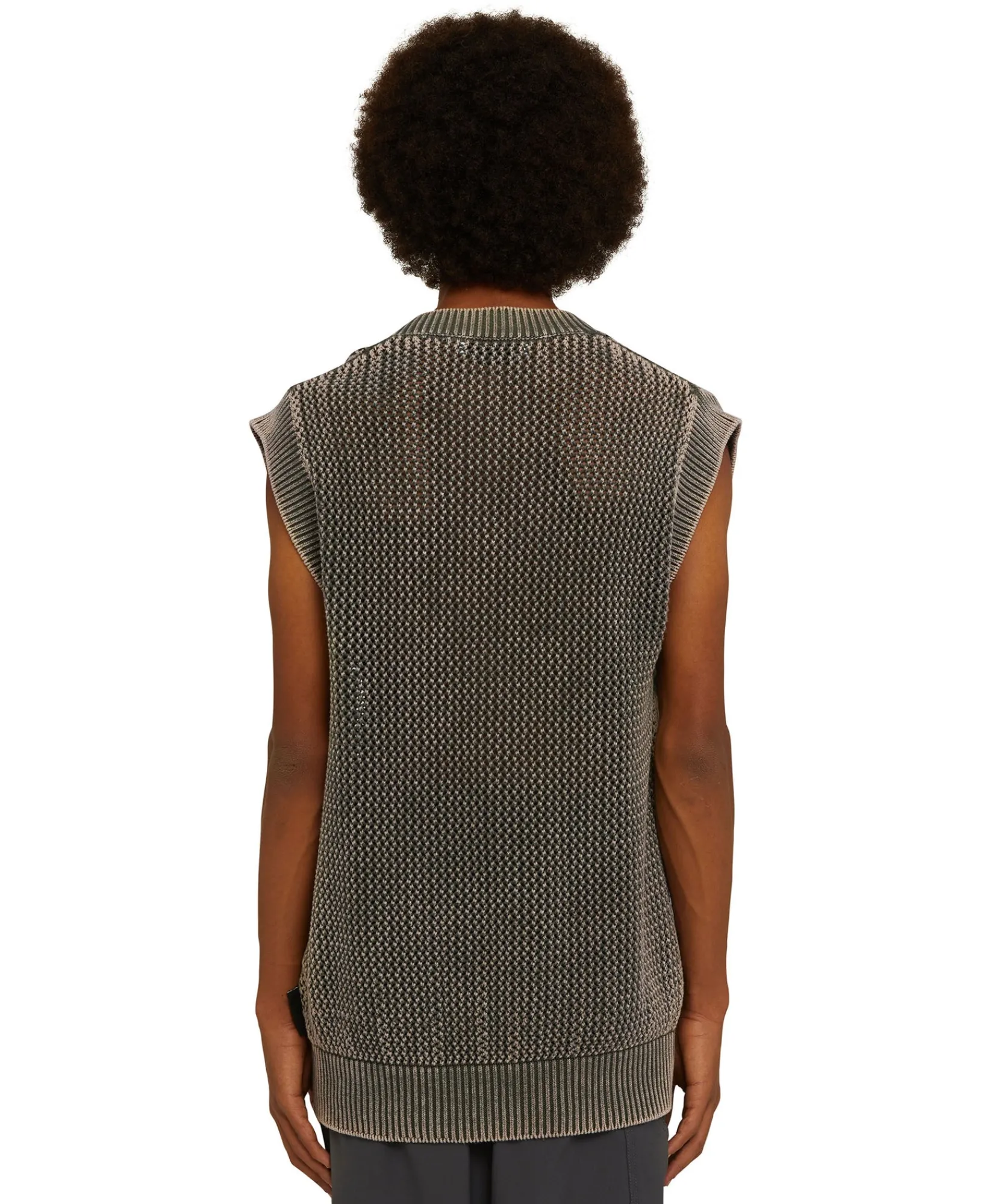 Giletin In Maglia Di Cotone Overdyed Con Lavorazione A Rete^MSGM Discount
