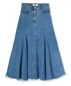 Gonna Midi Di Denim A Ruota^MSGM Discount