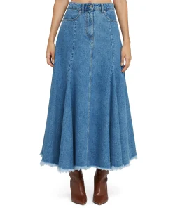 Gonna Midi Di Denim A Ruota^MSGM Discount