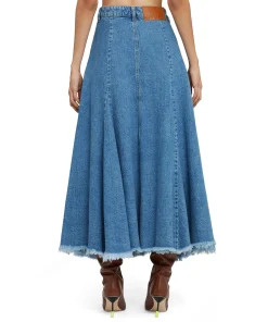 Gonna Midi Di Denim A Ruota^MSGM Store