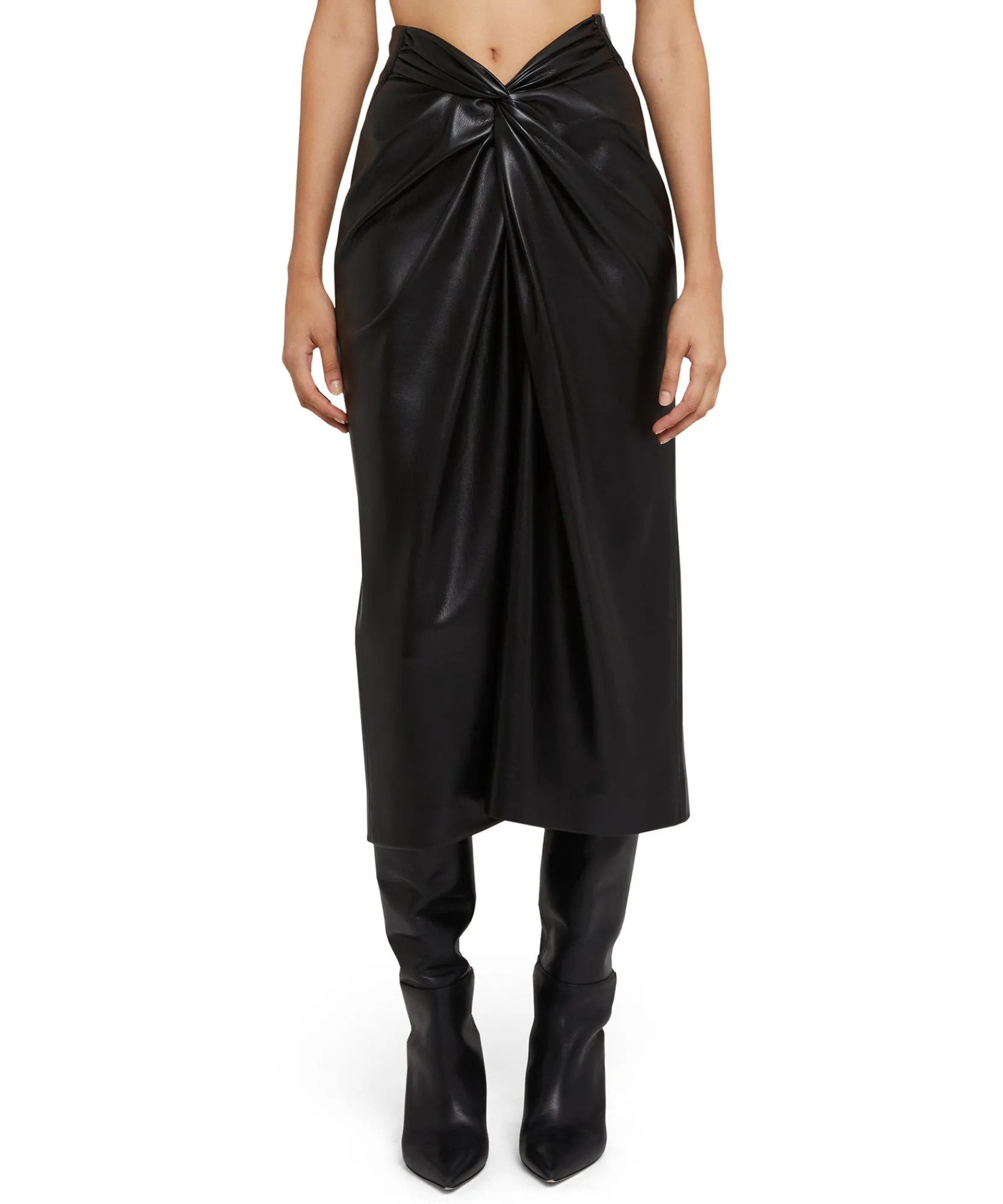 Gonna Midi In Eco-Pelle Con Dettaglio Incrocio^MSGM Best